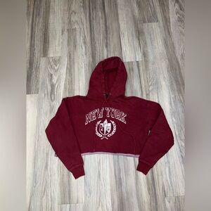 Wild Fable Maroon Cropped Hoodie